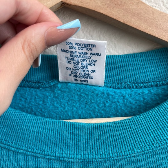 Vintage 1995 Teal Green Providence, Rhode Island Crewneck Graphic Pullover - Picture 8 of 9